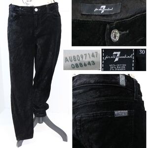 7 For All Mankind Women Size 30 Velvet Skinny Jeans Pants Black Goth AU8097147